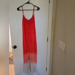 Chic Ombre Maxi Dress in Red and Cream